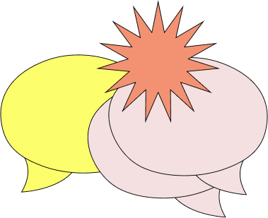 speech bubbles with the German words der die was?